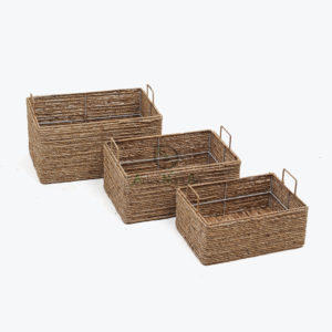 set of 3 water hyacinth storage bins with handles - w 68 05 027 01