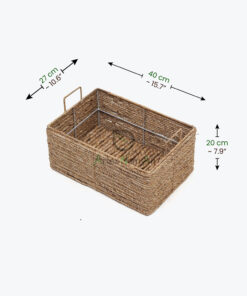 Set of 3 Water Hyacinth Storage Bins With Handles