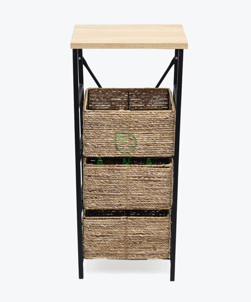 Sturdy Iron And Water Hyacinth Closet Cabinet Also Filling Cabinet