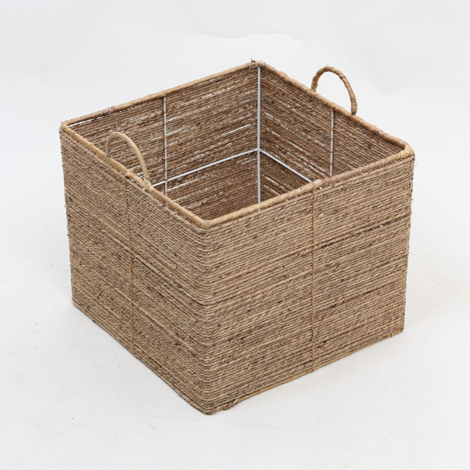 Sturdy seagrass cube storage baskets in bulk and clothes organizer also stuffed toy storage with handles