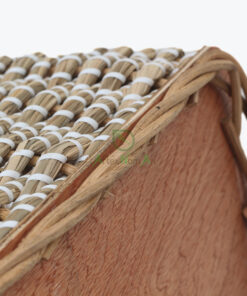 Rectangular Woven Seagrass Laundry Basket With Handles