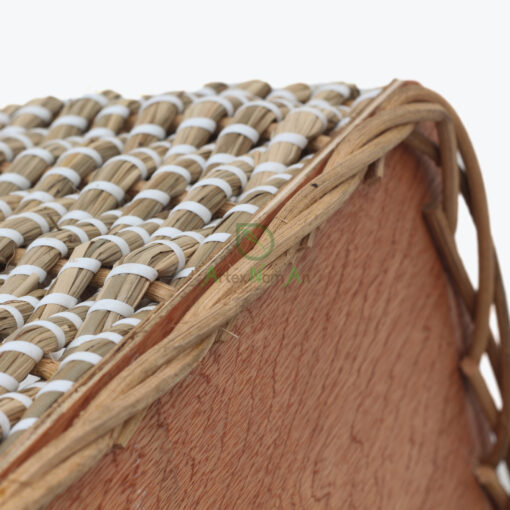 Rectangular Woven Seagrass Laundry Basket With Handles