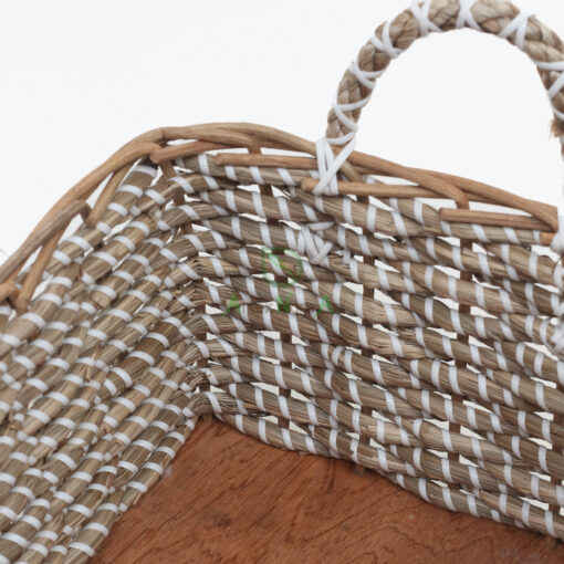 Rectangular Woven Seagrass Laundry Basket With Handles