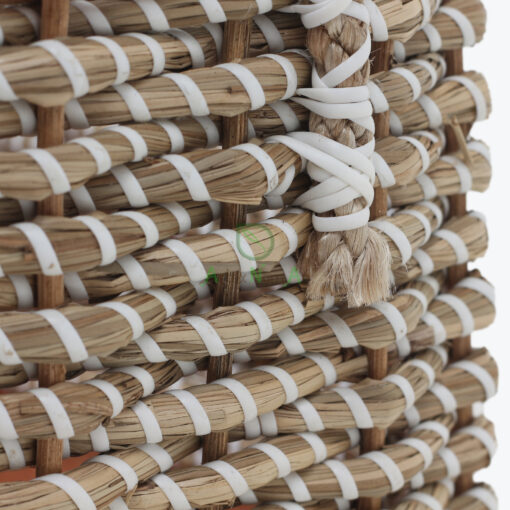Rectangular Woven Seagrass Laundry Basket With Handles