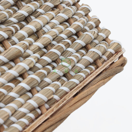 Rectangular Woven Seagrass Laundry Basket With Handles