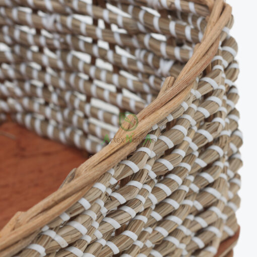 Rectangular Woven Seagrass Laundry Basket With Handles