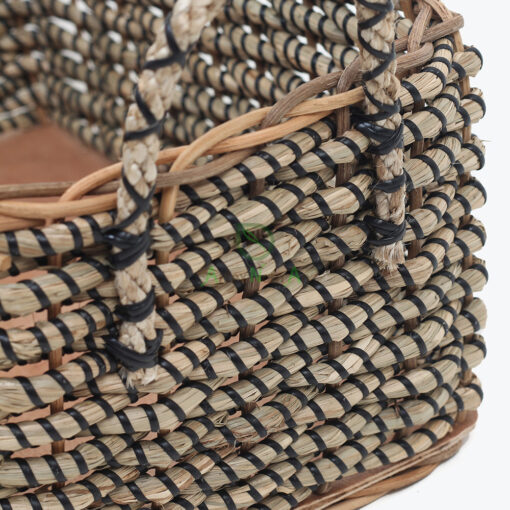 Rectangular Seagrass Clothes Organizer With Handles