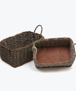 Rectangular Seagrass Clothes Organizer With Handles
