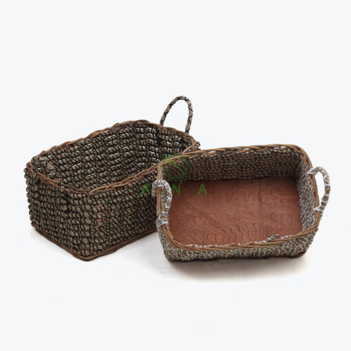 Rectangular Seagrass Clothes Organizer With Handles