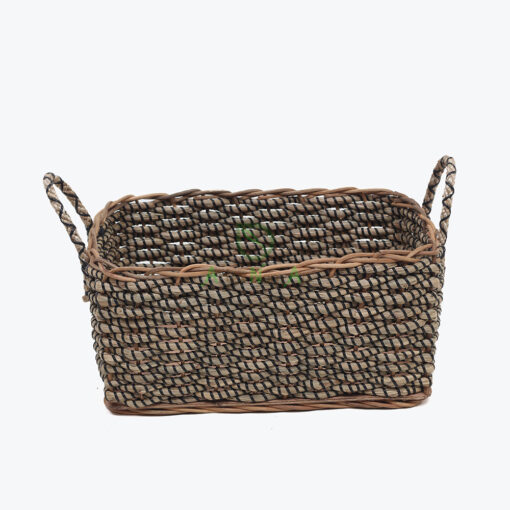 Rectangular Seagrass Clothes Organizer With Handles