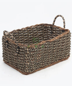 Rectangular Seagrass Clothes Organizer With Handles