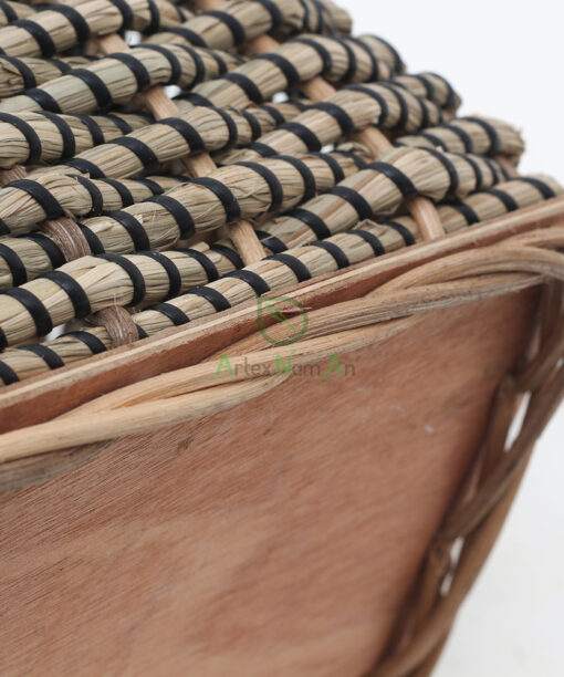 Rectangular Seagrass Clothes Organizer With Handles