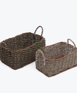 Rectangular Seagrass Clothes Organizer With Handles