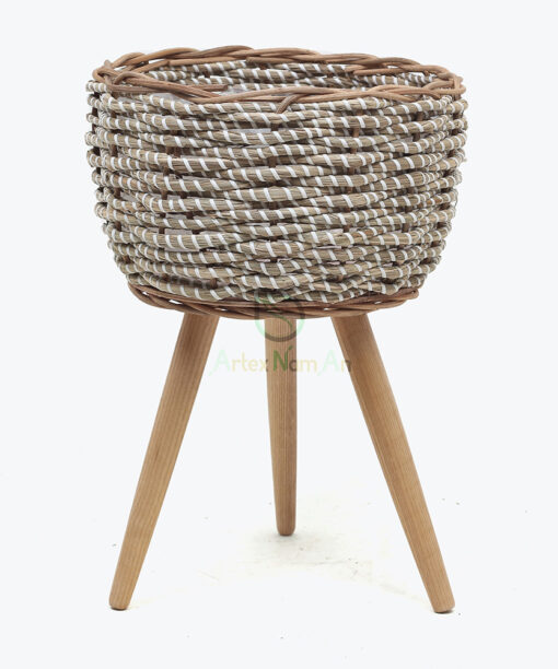 Newest design of flower pots seagrass plant pots also round plant stand indoor for home decor