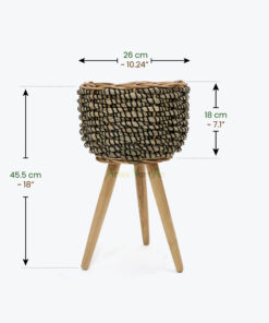 Newest Round Seagrass Pots For Plants Flower With Stand