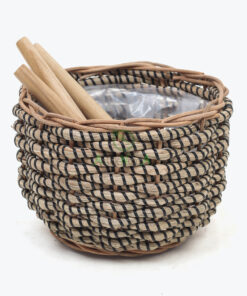 Newest Round Seagrass Pots For Plants Flower With Stand