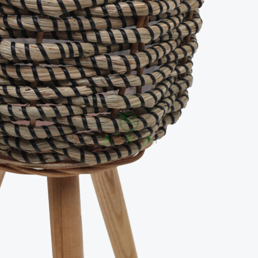 Newest Round Seagrass Pots For Plants Flower With Stand