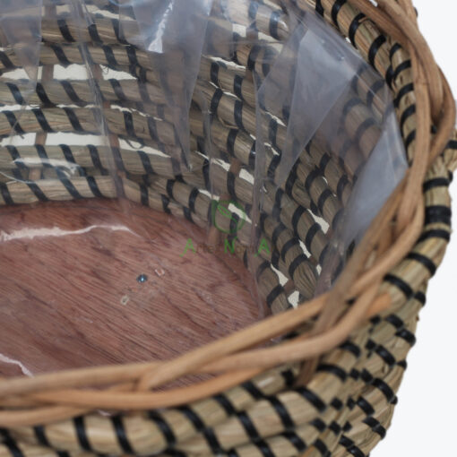 Newest Round Seagrass Pots For Plants Flower With Stand