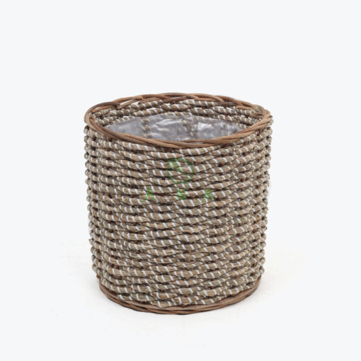 Newest Round Seagrass Pots For Plants Flower With Stand