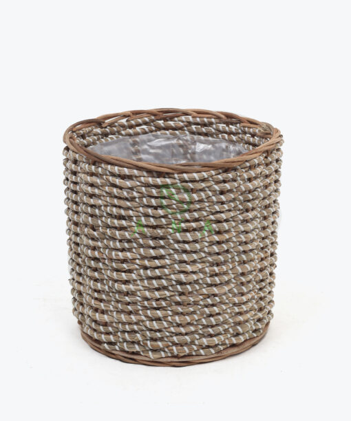 Newest Round Seagrass Pots For Plants Flower With Stand