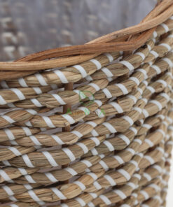 Natural Seagrass Pots Flower And White Flower Pot