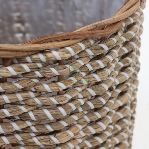 Natural Seagrass Pots Flower And White Flower Pot