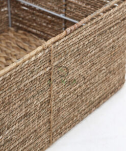 Eco-friendly sturdy rectangular seagrass storage organizer basket with handles and under bed storage