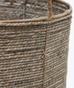 Set of 3 Round Seagrass Storage Bins With Handles