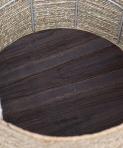 Eco friendly woven big round seagrass basket storage with Handles for Wholesale