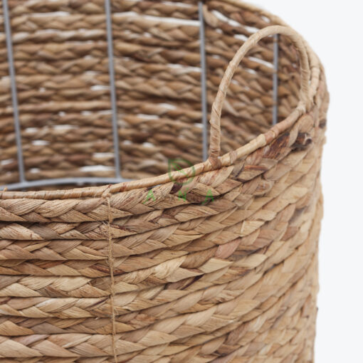 Natural Sturdy Water Hyacinth Bins Storage With Handles