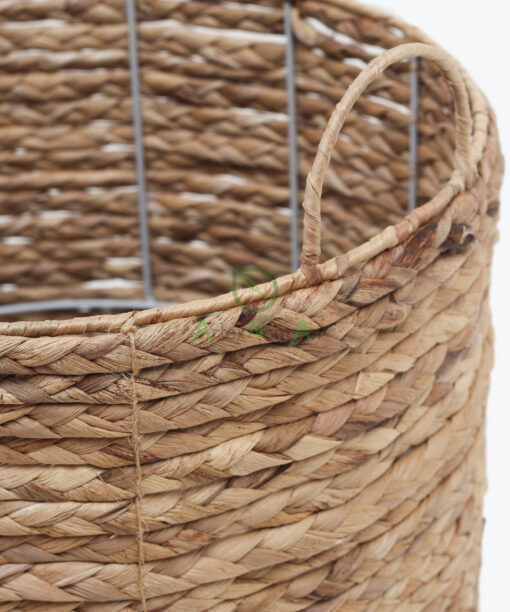 Natural Sturdy Water Hyacinth Bins Storage With Handles