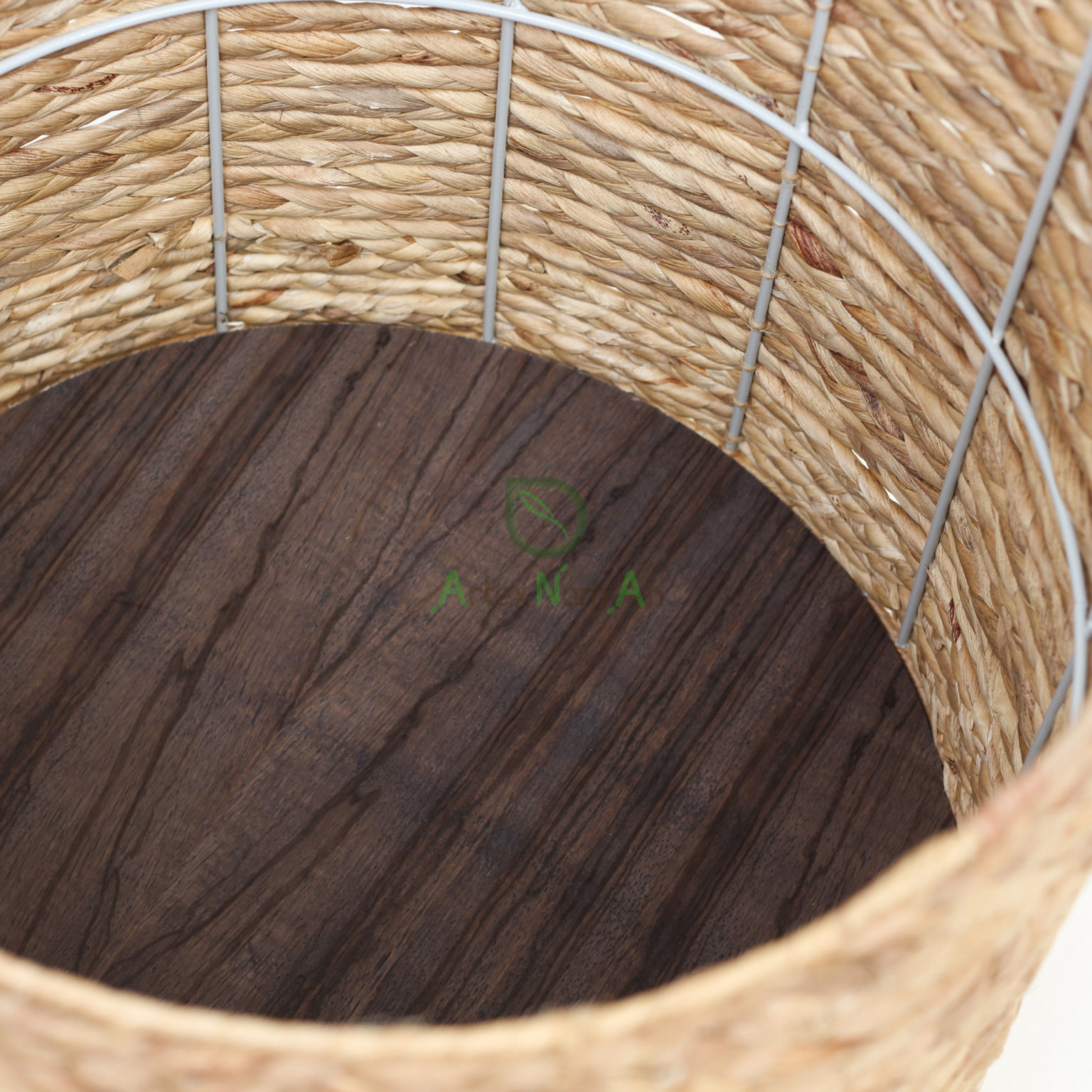 Natural Sturdy Water Hyacinth Bins Storage With Handles