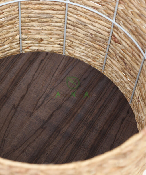 Natural Sturdy Water Hyacinth Bins Storage With Handles