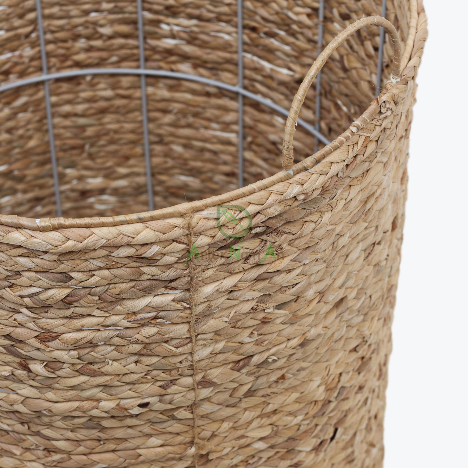 Natural Sturdy Water Hyacinth Bins Storage With Handles