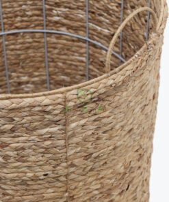 Natural Sturdy Water Hyacinth Bins Storage With Handles
