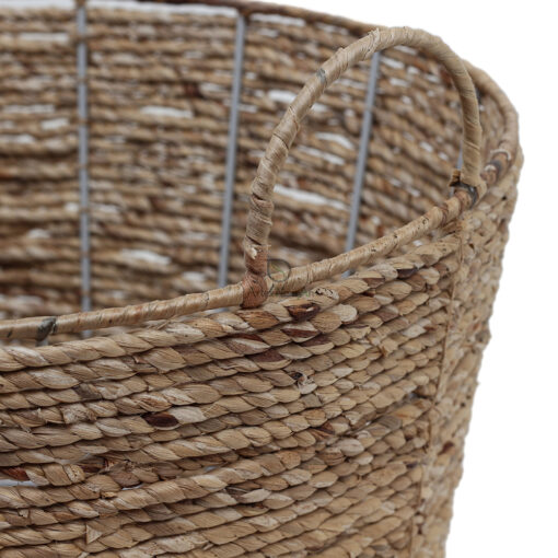 Round Water Hyacinth Laundry Basket With Handles