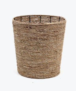 round water hyacinth storage basket bin
