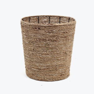 round water hyacinth storage basket bin