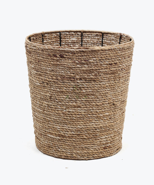 round water hyacinth storage basket bin