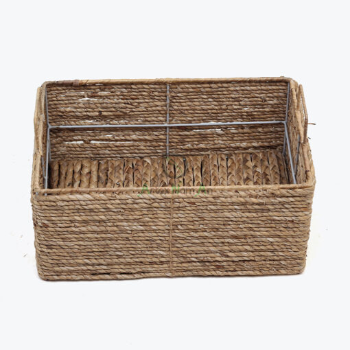 Set of 3 Water Hyacinth Storage Bins With Handles