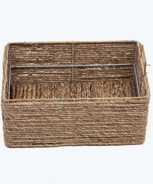 Set of 3 Water Hyacinth Storage Bins With Handles