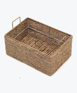 Set of 3 Water Hyacinth Storage Bins With Handles