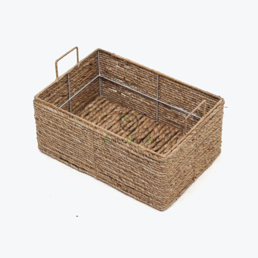 Set of 3 Water Hyacinth Storage Bins With Handles
