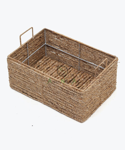 Set of 3 Water Hyacinth Storage Bins With Handles