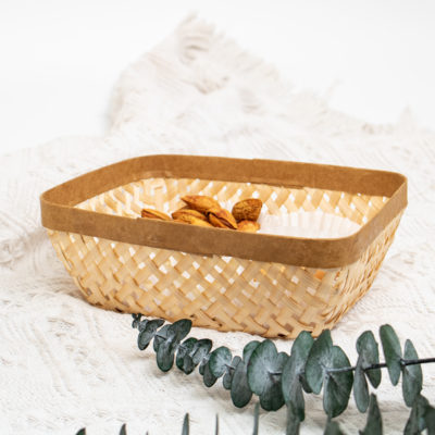Natural material gift basket - bamboo-rattan-seagrass-water hyacinth-jute