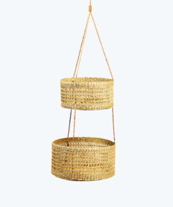 2-Tier Seagrass Hanging Baskets On Wall For Storage Bulk SG 06 16 002 01