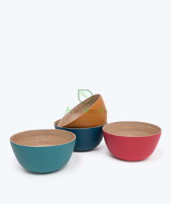 Bamboo Salad Fruit Serving Bowl In Red S 15 01 016 01