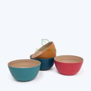 Bamboo Salad Fruit Serving Bowl In Red S 15 01 016 01