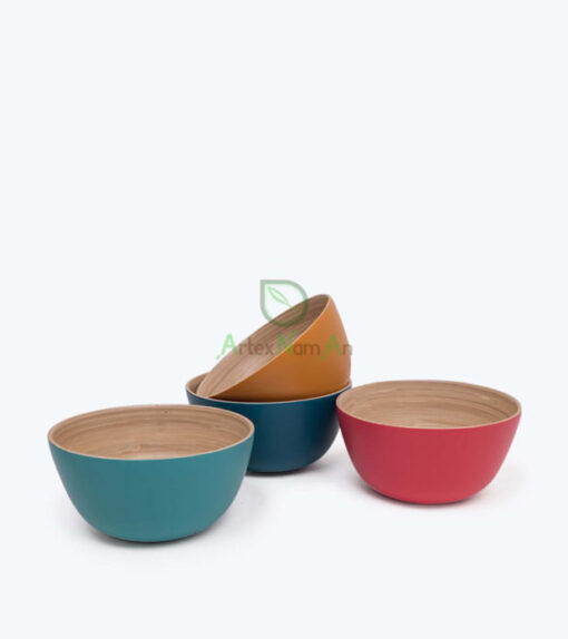 Bamboo Salad Fruit Serving Bowl In Red S 15 01 016 01