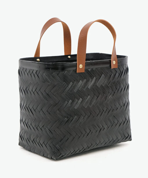 Black Bamboo Handbags Eco-friendly Shopping Basket NB 09 05 135 02SET